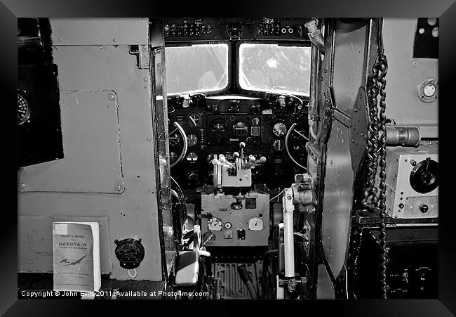 DC3 Dakota Cockpit Framed Print by John Ellis