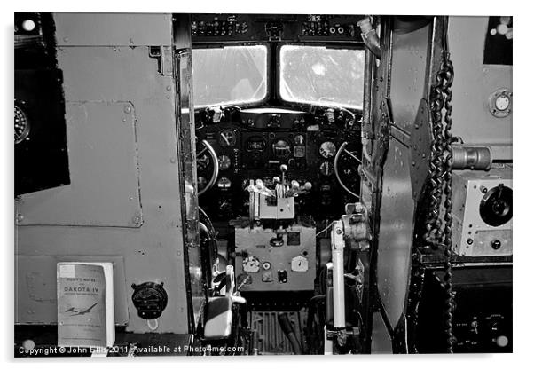 DC3 Dakota Cockpit Acrylic by John Ellis