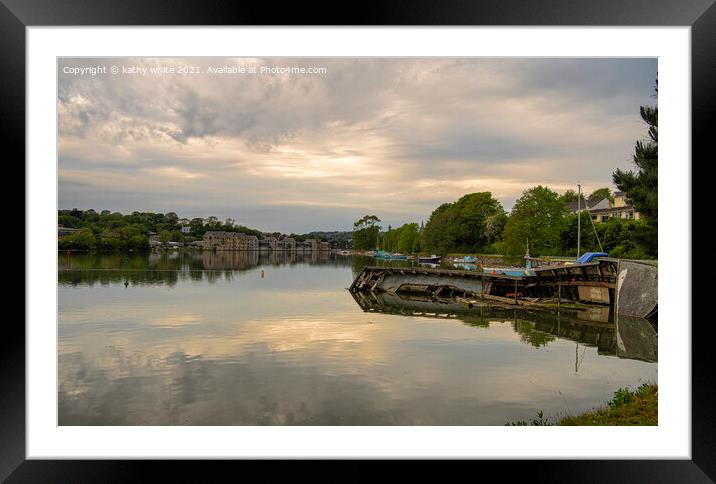 Truro River Cornwall Framed Mounted Print by kathy white