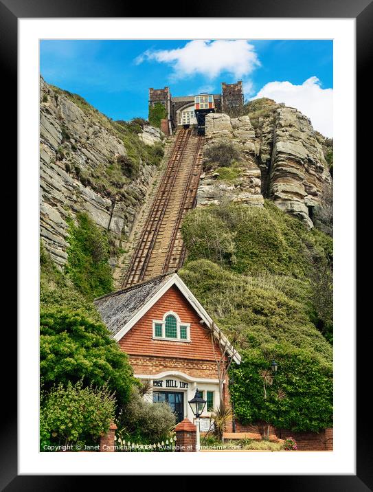 Rise Above Hastings Old Town and Rocky Shoreline Framed Mounted Print by Janet Carmichael