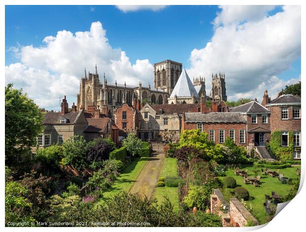 York Minster from the City Walls Print by Mark Sunderland