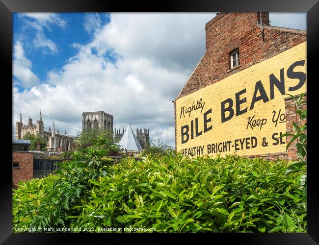 Bile Beans Sign in York Framed Print by Mark Sunderland