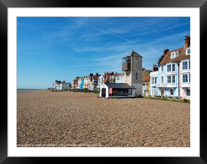 Aldeburgh Beach and Lookout Tower Framed Mounted Print by Mark Sunderland