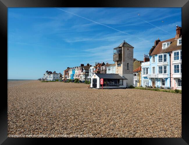 Aldeburgh Beach and Lookout Tower Framed Print by Mark Sunderland