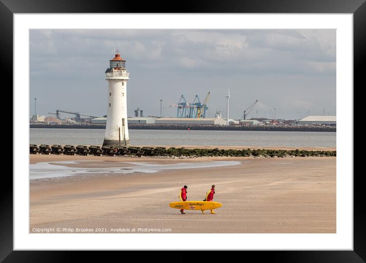 New Brighton Lifeguards Framed Mounted Print by Philip Brookes
