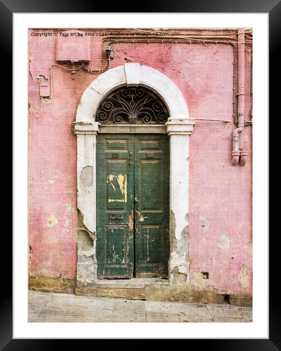 Vintage door Framed Mounted Print by Fine art by Rina