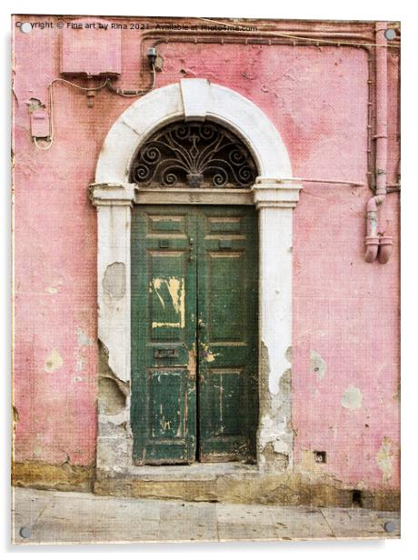 Vintage door Acrylic by Fine art by Rina