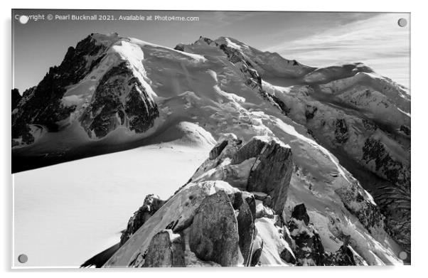 Mont Blanc Massif France Mono Acrylic by Pearl Bucknall