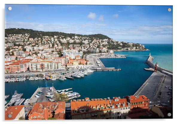 Port Lympia in City of Nice  Acrylic by Artur Bogacki