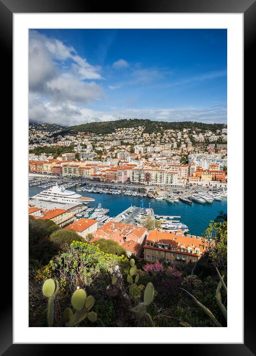 Port and City of Nice in France Framed Mounted Print by Artur Bogacki