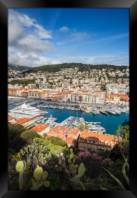 Port and City of Nice in France Framed Print by Artur Bogacki