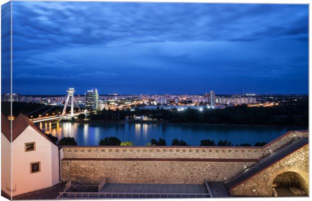 Bratislava City Skyline at Blue Hour Canvas Print by Artur Bogacki
