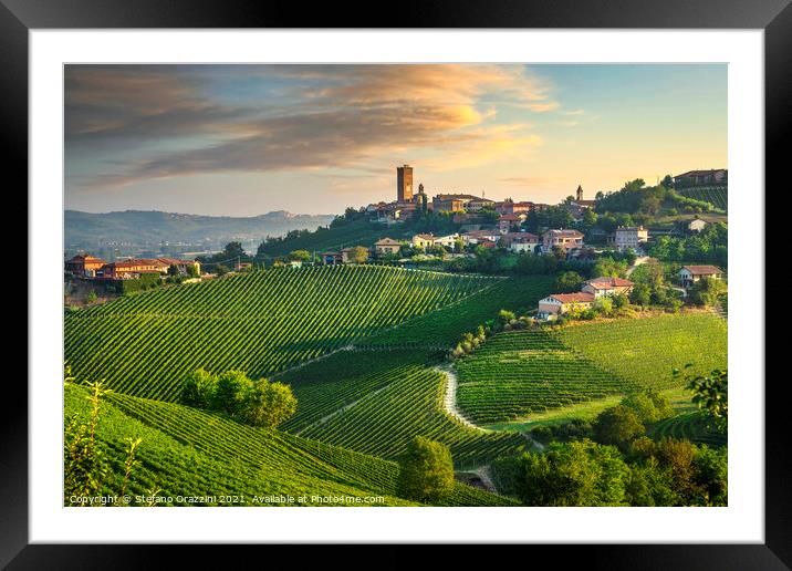 Barbaresco in the Morning Framed Mounted Print by Stefano Orazzini