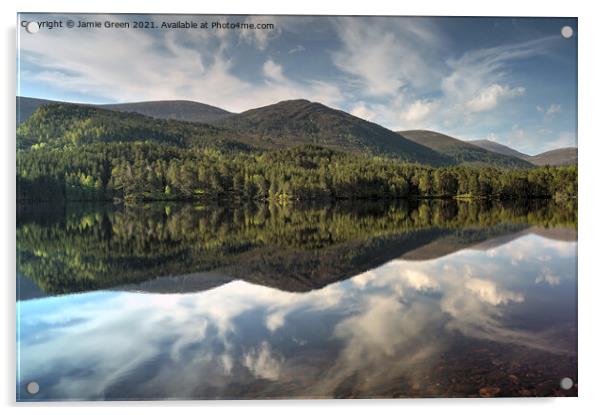Loch an Eilean Reflections Acrylic by Jamie Green