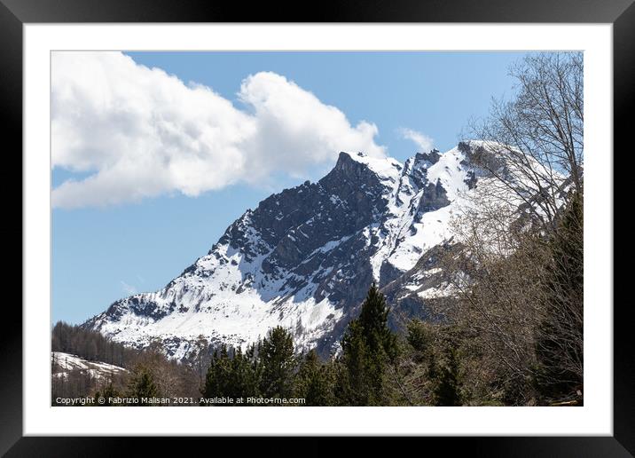 Wind Blowing Snow Cervinia Wildlife Aosta Valley Italy  Framed Mounted Print by Fabrizio Malisan