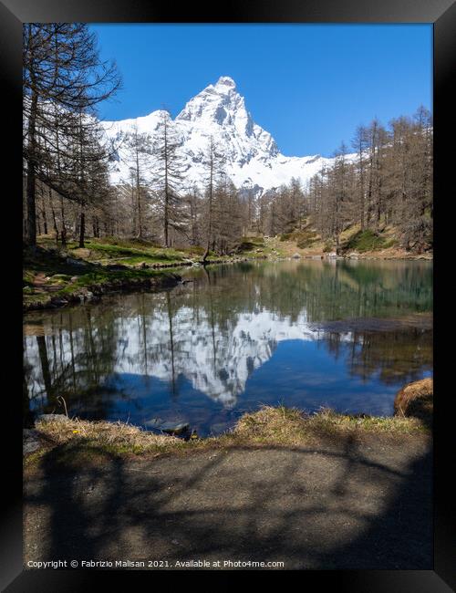 Lake Reflection Cervinia Aosta Valley Italy @FabrizioMalisan Photography-6020 Framed Print by Fabrizio Malisan