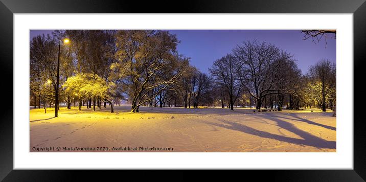Evening winter landscape Framed Mounted Print by Maria Vonotna