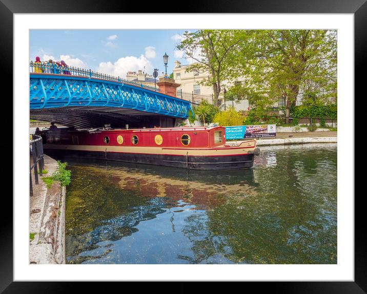 Canal Boat London Framed Mounted Print by Clive Eariss