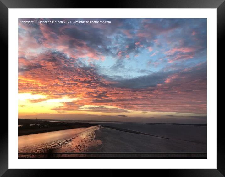 Sunset over the River Humber Framed Mounted Print by Marianne McLean