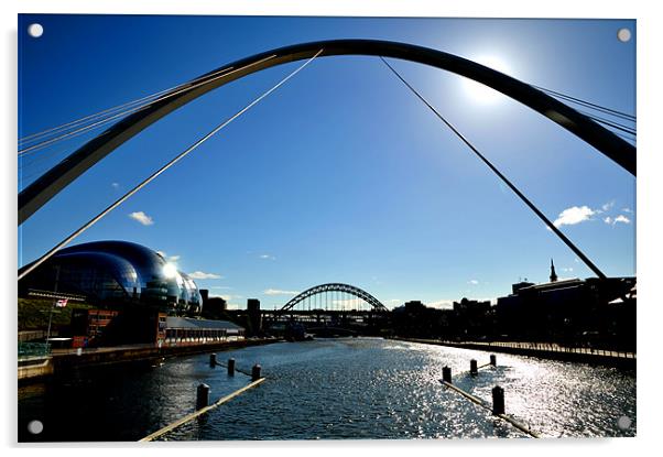 Tyne Bridges Acrylic by Michael Oakes