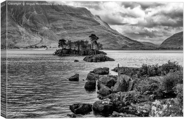 Early morning on Upper Loch Torridon (mono) Canvas Print by Angus McComiskey