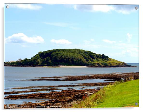 Looe Island, Looe, South Cornwall. Acrylic by john hill