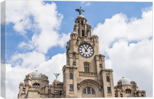Liver Birds overlooking the Liverpool waterfront Canvas Print by Jason Wells
