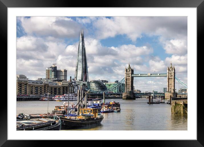 River Thames skyline Framed Mounted Print by tim miller