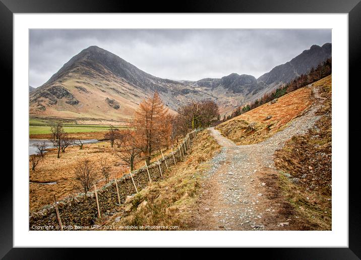 Buttermere looking to Fleetwith Pike Framed Mounted Print by Philip Baines
