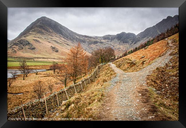 Buttermere looking to Fleetwith Pike Framed Print by Philip Baines