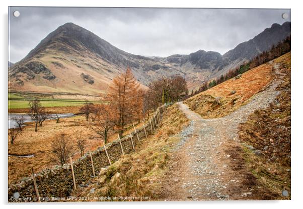 Buttermere looking to Fleetwith Pike Acrylic by Philip Baines