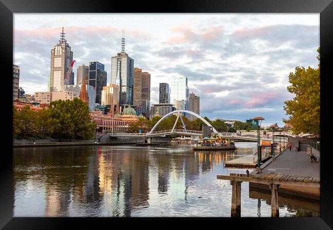 Melbourne at Sunset Framed Print by martin berry