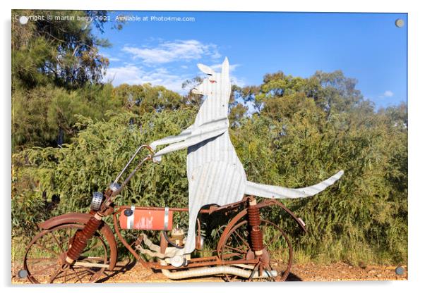 Sculpture of Kangaroo riding a motorbike Acrylic by martin berry