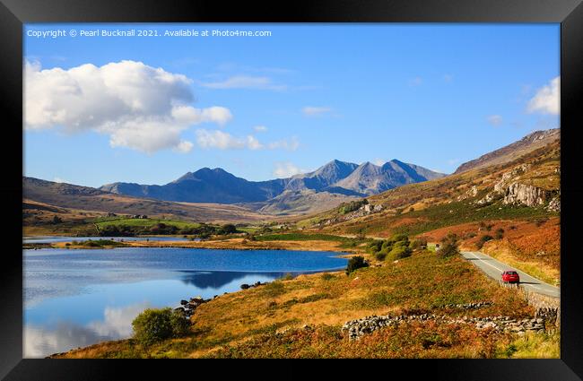 Scenic Road to Snowdon in Snowdonia Wales Framed Print by Pearl Bucknall