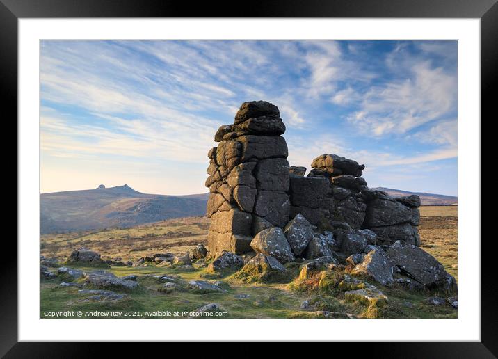 Morning at Hound Tor (Dartmoor) Framed Mounted Print by Andrew Ray
