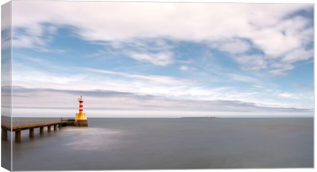 The Lighthouse Family at Amble Canvas Print by Mark Jones
