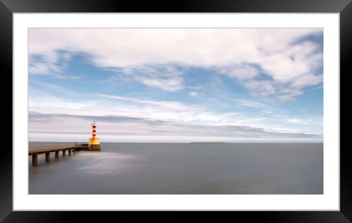 The Lighthouse Family at Amble Framed Mounted Print by Mark Jones