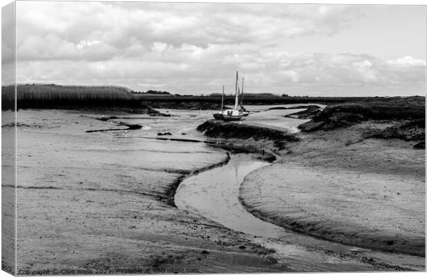 Brancaster in monochrome Canvas Print by Clive Wells