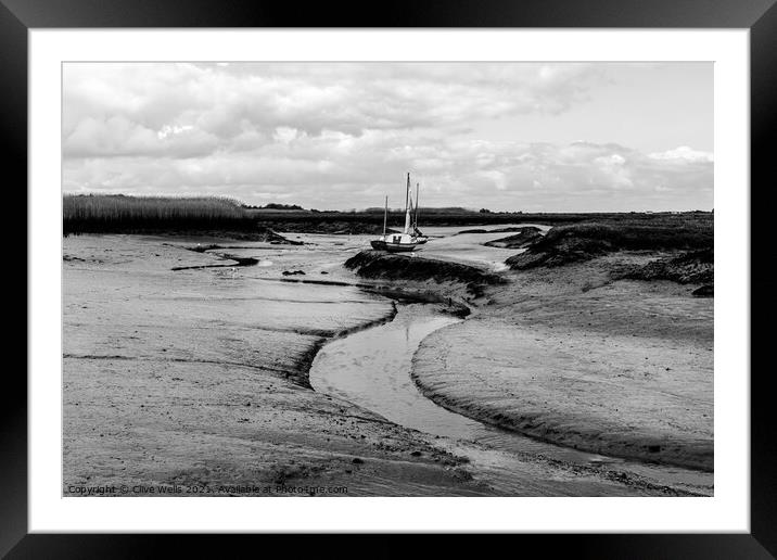 Brancaster in monochrome Framed Mounted Print by Clive Wells