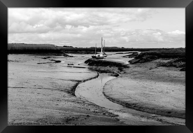 Brancaster in monochrome Framed Print by Clive Wells
