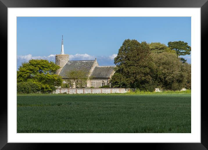 View across the field Framed Mounted Print by Clive Wells