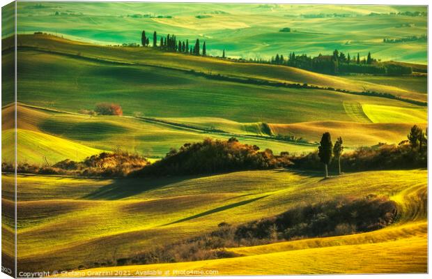 Tuscany rolling hills landscape Canvas Print by Stefano Orazzini