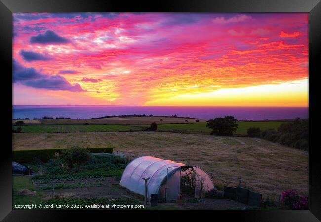 Sunset from Planguenoual Framed Print by Jordi Carrio