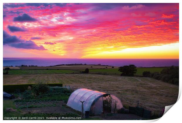 Sunset from Planguenoual Print by Jordi Carrio