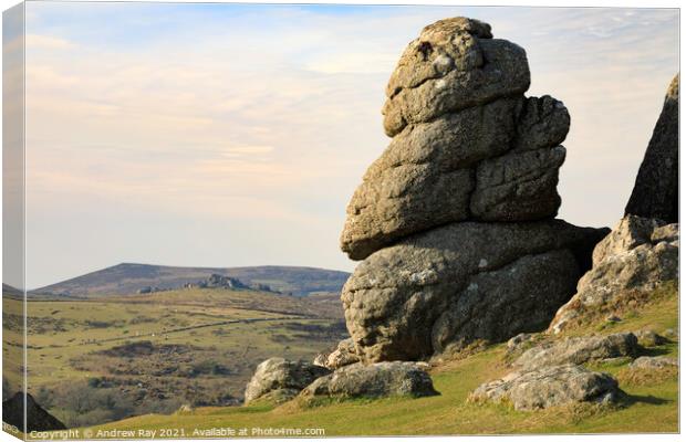 Towards Hound Tor (Saddle Tor) Canvas Print by Andrew Ray