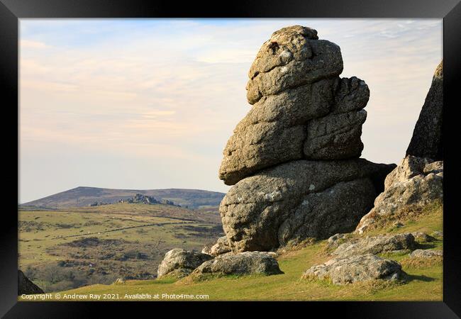 Towards Hound Tor (Saddle Tor) Framed Print by Andrew Ray