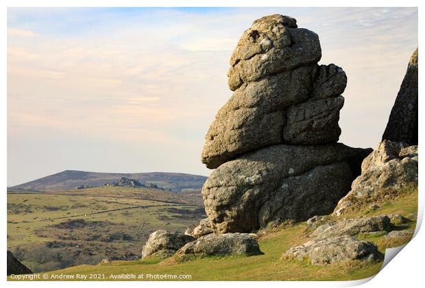 Towards Hound Tor (Saddle Tor) Print by Andrew Ray