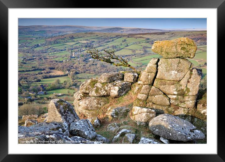 Chinkwell Tor View  Framed Mounted Print by Andrew Ray