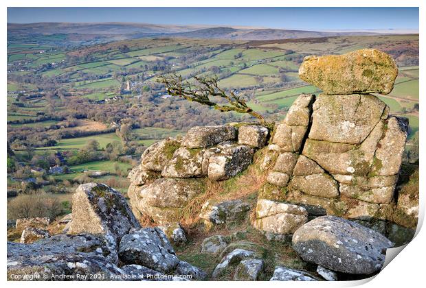 Chinkwell Tor View  Print by Andrew Ray