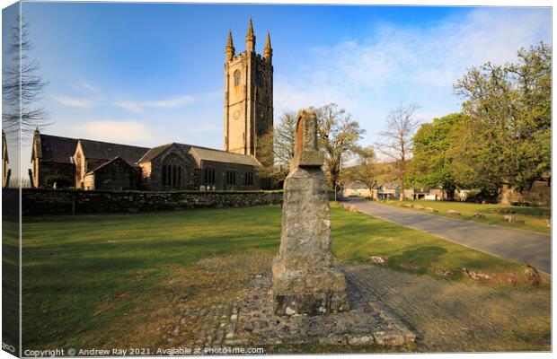 Monument at Widecombe in the Moor Canvas Print by Andrew Ray
